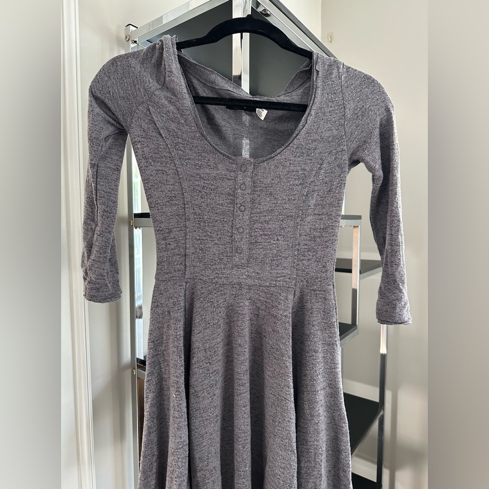 Grey 3/4 sleeve mini dress